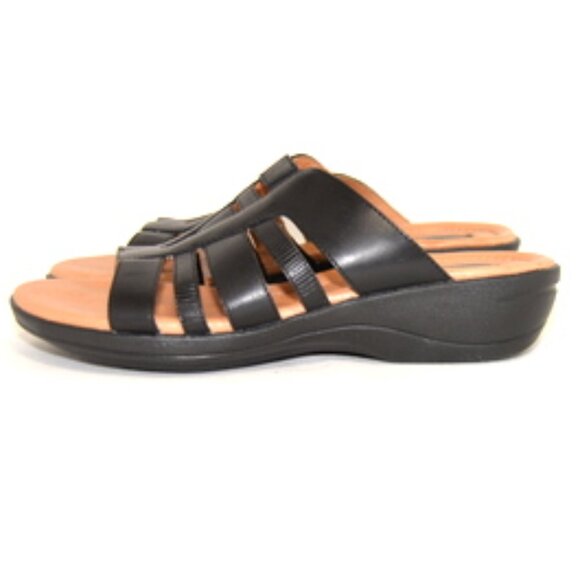CLARKS ARTISAN Women’s Wedge Sandals - Black – Size: 10m - Picture 7 of 8